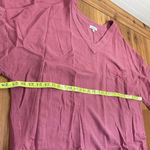 White Birch  Cotton Linen Hi Low 3/4 Sleeves Exposed Seam Fringe Woven Top 1X New Photo 3