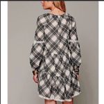 Free People black plaid ruffle hem crotchet dress Photo 2