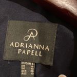 Adrianna Papell Gorgeous Navy and White Polka Dot Tea Dress with pleated skirt. Photo 2