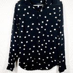 All Saints Black‎ White Polka Dot Button Down Top Photo 0