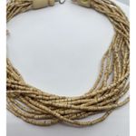 Bamboo Handmade Beaded Necklace‎ Lightweight  Wood Carved Choker Boho Style Photo 1