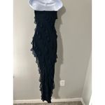 Oh Polly  Nevali Bandeau Ruffle Detail Maxi Dress in Black Asymmetric NWOT Size 0 Photo 6