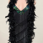 Flapper Costume woman dress size XL with accessories pictured halloween dress up Black Photo 0