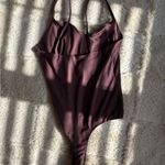 Parade Mesh Burgandy Bodysuit Purple Size M Photo 3