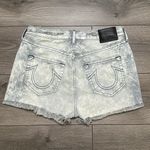 True Religion Scout Boyfriend High Rise Distressed Acid Trip Gray Jean Shorts 28 Photo 3