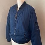 Kendall + Kylie Navy Blue Bomber Puff Zip Jacket Size Small Photo 3
