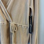 Almost Famous Blouse Gold Glittery V Neck Surplice w/ Tie Balloon Sleeve XL NWT Photo 2