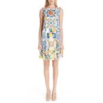 Dolce & Gabbana  Majolica Print A-Line Silk Dress Womens Size EU 46 US 10 White Photo 4