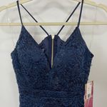 Emerald Sundae New Lace Mesh Dress Racerback Bodycon Mini Navy Blue Photo 7