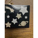 Circus by Sam Edelman Circus Sam Edelmand Black Gold Star Celestial Acrylic Hard Shell Clutch Purse Photo 9