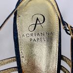 Adrianna Papell Heels Slingback Shimmer Blue 8.5M 4" Heel Open Toe Adjustable Photo 3