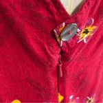 Erika Vintage  Linen Blend Sleeveless Red Floral Dress Sz  L Photo 3