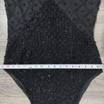 90s Laurence Kazarian 100% Silk Black Beaded Halter Neck Gown High Neck Slit L Size L Photo 11