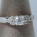 Womens 10k White Gold Ladies Engagement or Wedding Band Ring CZ's Size 6 Photo 2