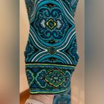 Premise  Bright Blue/Green Medallion Shift Dress Sz M With Lining 3/4 Sleeves Photo 5