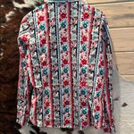 Cruel Girl  Red and Blue Floral Snap Front Shirt Photo 5