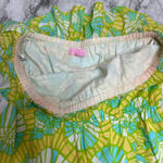 Lilly Pulitzer  Strapless Summer Dress Blue Yellow Ruffled Hems size small Photo 6