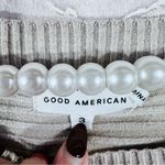 Good American Ribbed Crew Neck Pullover Sweater in Oatmeal Heather Size 3/L Photo 5