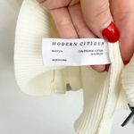 Modern Citizen Ivory Ribbed Knit Zipper Sweater Photo 3