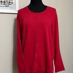 Croft & Barrow Women’s 3X Vibrant Red Cardigan Business Casual Office Work Photo 0