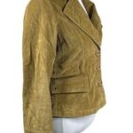 Tulle Corduroy Button Up Jacket, Pea Green, Greenish Brown, Medium Green Photo 2