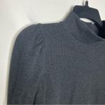 Madewell mock neck black ribbed top with puffed sleeves size medium Photo 1
