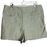 NY&C Linen Blend Safari Shorts Size XXL Patch Pockets Pull On‎ Elastic Waist NWT Green Photo 0