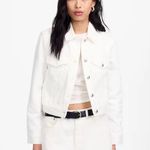 Madewell $128 New Crop Jean Trucker Jacket - White - Small Photo 0