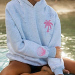 Pink Palm Puff NWT  "Hawaii Hibiscus" Hoodie in Heather Cloud Size Medium Photo 0