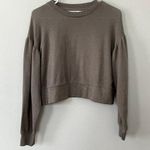 Arizona gray green cropped sweater top crewneck style soft women size small Photo 0