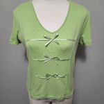 Requirements  green gingham bow detail tee size small Photo 0