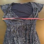 Fresh Produce  Women's Blue Animal Print Wrap Dress‎ Size L Short Sleeve Made USA Photo 7