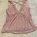 Pink/Lavender Ribbed Tank Top with V Photo 0