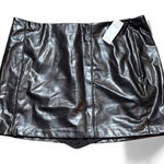 Abercrombie & Fitch NWT Faux Leather Mini Skirt Black XL Lined Shorts Grunge NYE Photo 0