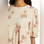 NWT En Saison Natural Color Floral Print Midi Dress Size Small Tan Photo 3