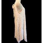 Elle  White Dress SZ L Embossed W/ Embroidery LWD Bow Tie Back Handkerchief Sheer Photo 10