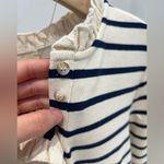 Sézane Sezane Gael Mariniere Striped Long Sleeve Top with Ruffles Photo 6