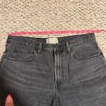 Everlane  Denim Shorts in Washed Black High Rise Long Inseam Raw Hem- Size 28 Photo 7