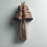 BCBGeneration Krista Women’s Cognac and White Sandals Size 8 Photo 4