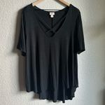 Mossimo Supply Co 🖤Mossimo Black Short Sleeve V-Neck Baggy Top Photo 0