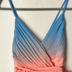 Lulu's Blue and Pink Pleated Ombré Romper size M Orange Size M Photo 3