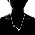 Silver Initial Pendant Necklace Letters A Photo 1