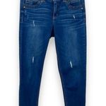 Democracy  Ab solution distressed ankle cropped dark wash blue denim jeans Photo 0