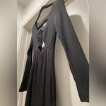 Princess Polly NWT  Molley Black Ribbed Double Cut-Out Long-Sleeve Mini Dress - S Photo 9