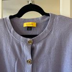 St. John  Button Up Cardigan Sweater Size XL Color Purple Gold Photo 2