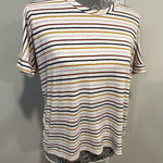 Lulus  Terry Cloth Striped Open Twist Back Oversized Flowy Cap Sleeve Top. XS Photo 0