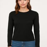 Lauren Ralph Lauren Petite PS Black Crew Neck Top, Made in Jordan Size undefined Photo 0