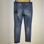 Nanette Lepore Women's Size 4 Floral Embroidered Distressed Denim Jeans Raw Hem Photo 5