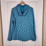 Jockey Hooded Jacket Quilted Sweatshirt Zip up Blue Teal Thumb Holes Size L Size L Photo 4