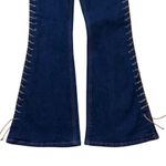 Mudd NEW YO VTG Y2K 90's Lace Up Flare Dark Denim Jeans Boho Pants Size 7 Photo 11